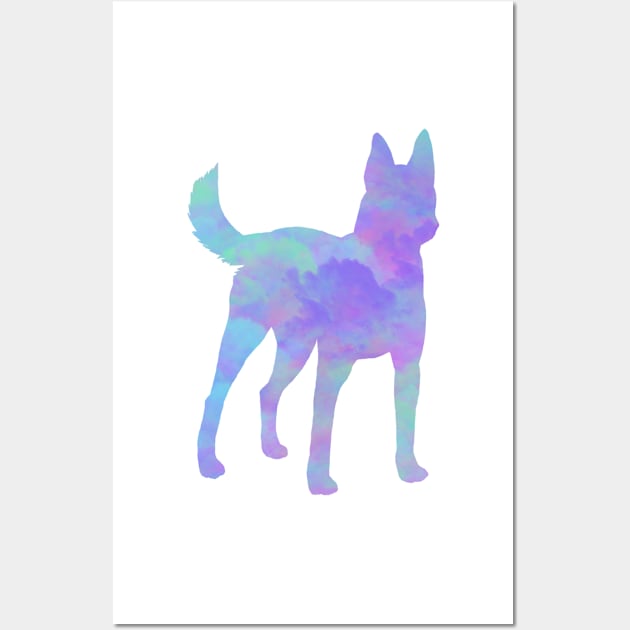 Rainbow Pastel Belgian Malinois Dutch Shepherd Wall Art by TrapperWeasel